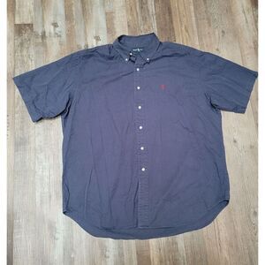 Ralph Lauren Shirt Mens XL Blue Short Sleeve Blake Workwear Cotton Durable